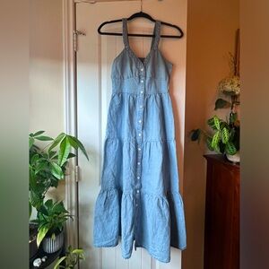 Levi’s Lightwash Denim Blue Jean Tiered Maxi Dress - Women XS